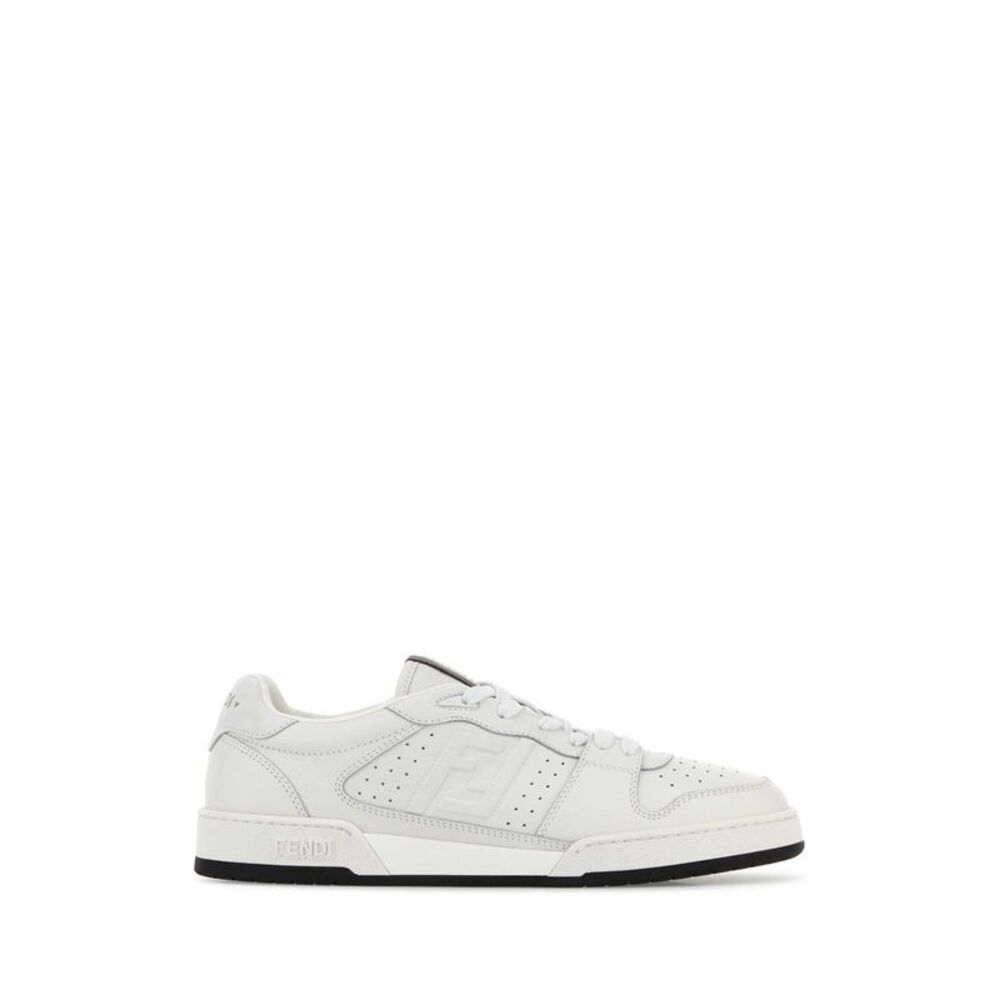 Fendi Men White Leather Fendi Match Sneakers
